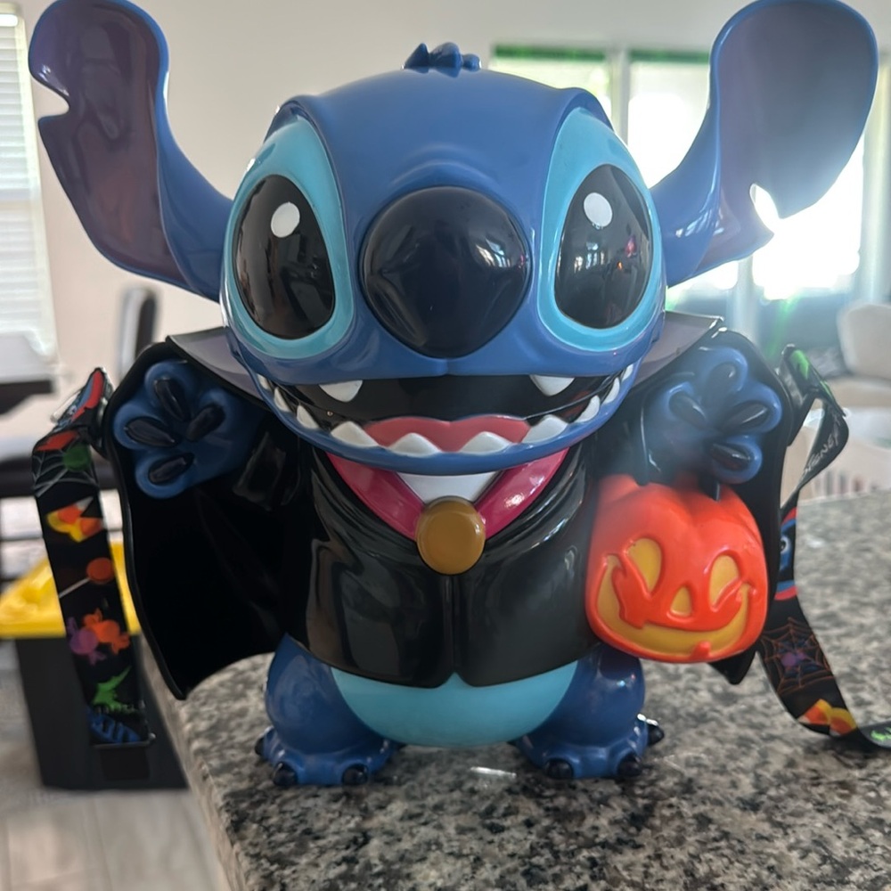 Disneys “Stitch” popcorn bucket.